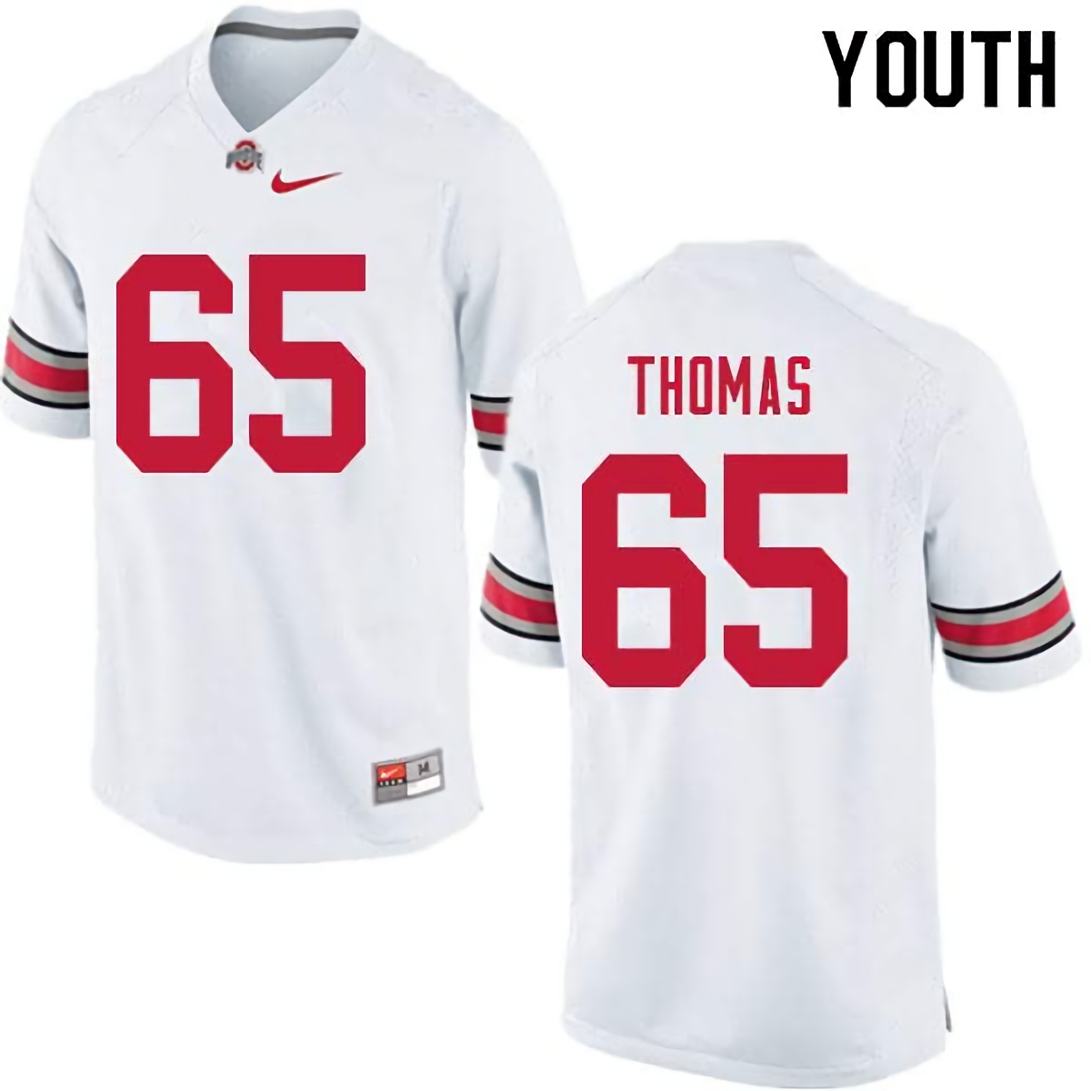 Phillip Thomas Ohio State Buckeyes Youth NCAA #65 Nike White College Stitched Football Jersey UTO0356FU